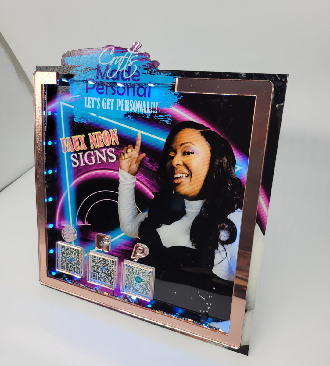 Qr Code Table Led LED QR Code Sign – Crafts Made Personal